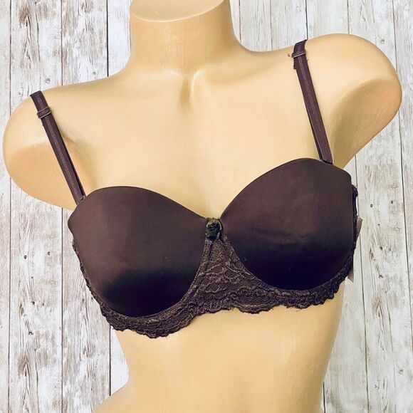 NWT Vintage Rare!! René Rofe 36B Brown  Underwire Convertible Strapples Lace Bra - Picture 12 of 12